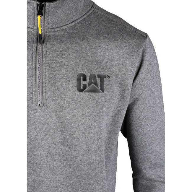 Dark Heather Grey - Back - Caterpillar Mens Canyon 1-4 Zip Pullover