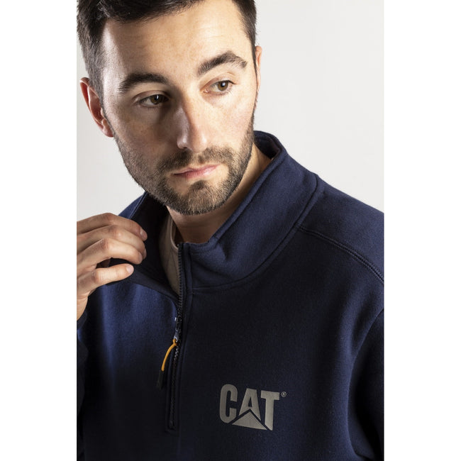 Navy - Pack Shot - Caterpillar Mens Canyon 1-4 Zip Pullover