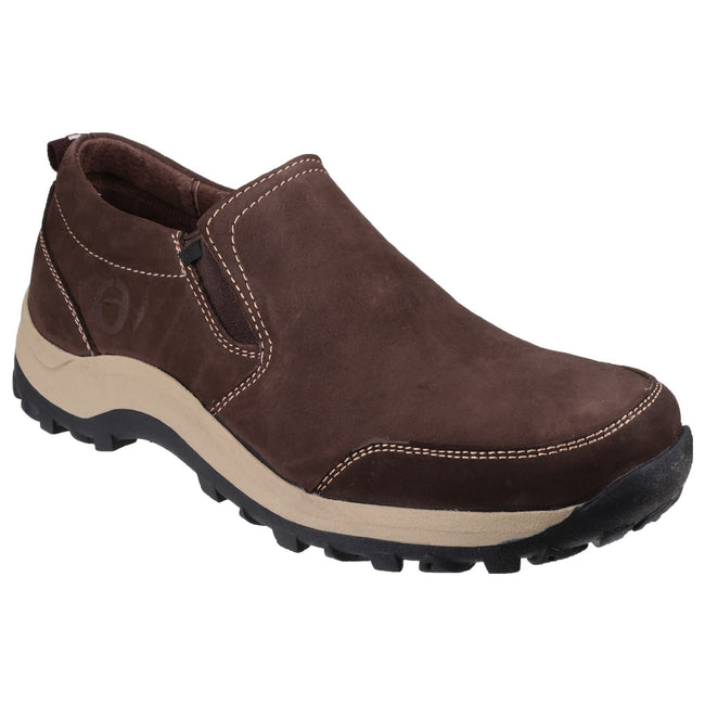 Brown - Front - Cotswold Mens Sheepscombe Slip On Twin Gusset Shoes