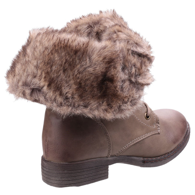 Brown - Lifestyle - Divaz Womens-Ladies Leigh Lace Up Ankle Boots