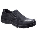 Black - Front - Fleet & Foster Mens Goa Leather Slip-On Shoes
