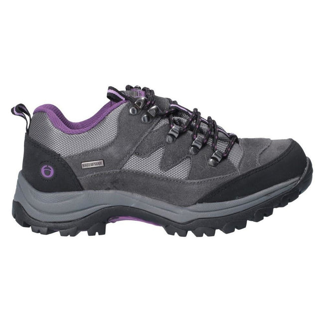 Grey-Purple - Back - Cotswold Womens-Ladies Oxerton Leather Hiking Shoes