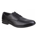 Black - Front - Hush Puppies Mens Cale Oxford Plain Toe Leather Shoes