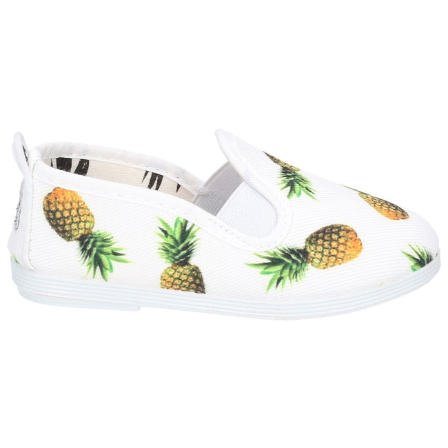 White - Back - Flossy Frassy Junior Slip On Shoe