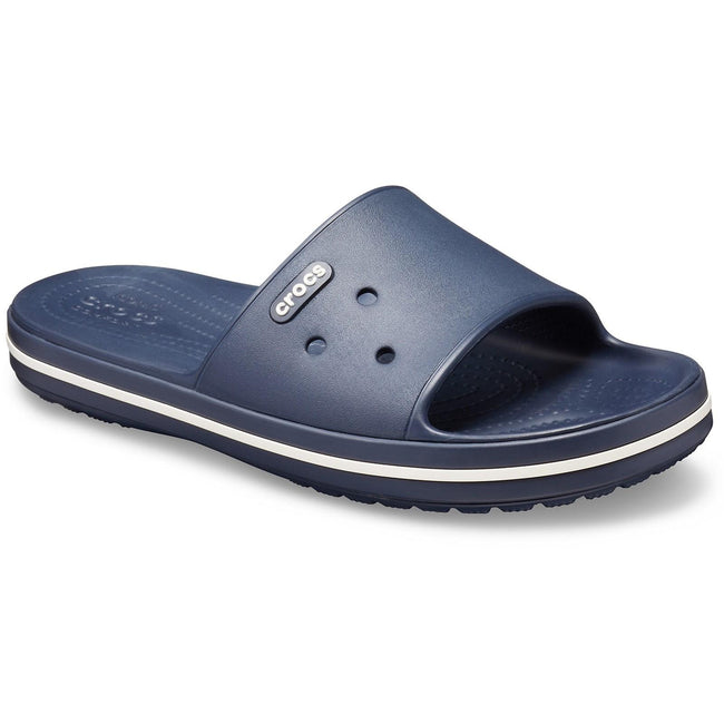 Navy-White - Front - Crocs Womens-Ladies Crocband III Slide Slip On Sandals