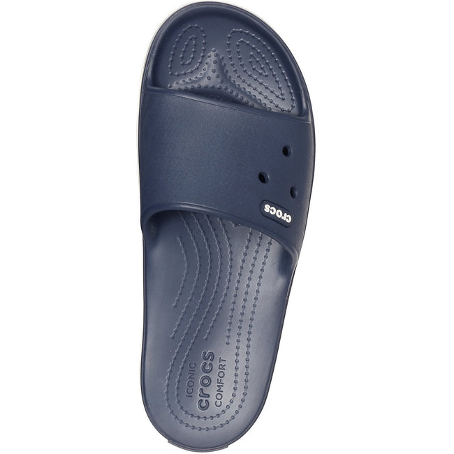 Navy-White - Lifestyle - Crocs Womens-Ladies Crocband III Slide Slip On Sandals