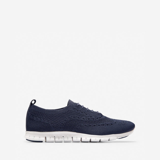 Navy Marine-Optic White - Back - Cole Haan Womens-Ladies Zerogrand Stitchlite Oxford Shoes