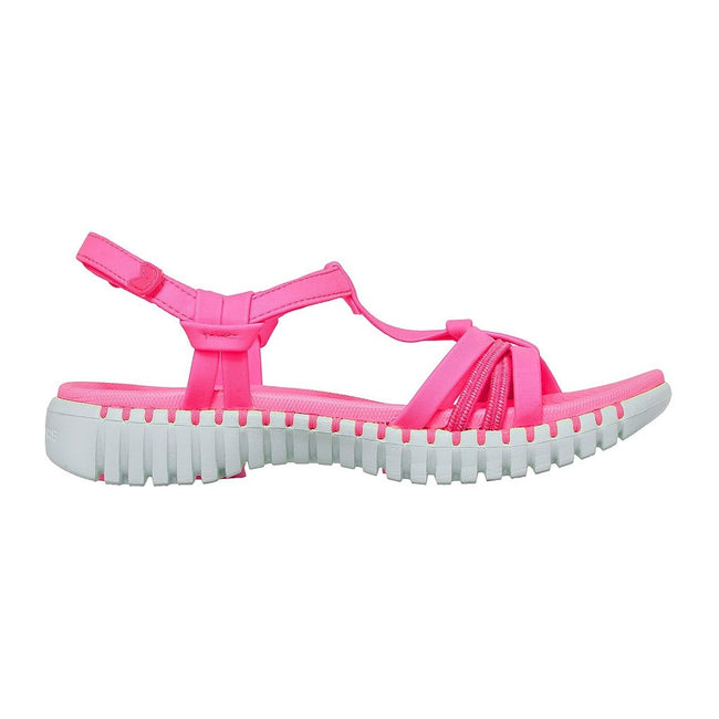 Pink - Back - Skechers Womens-Ladies Go Walk Smart Good Lookin Summer Sandals