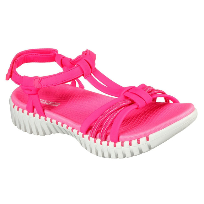 Pink - Front - Skechers Womens-Ladies Go Walk Smart Good Lookin Summer Sandals