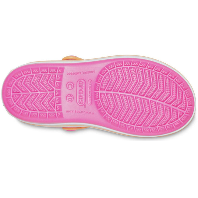 Electric Pink-Cantaloupe - Pack Shot - Crocs Childrens-Kids Crocband Sandals