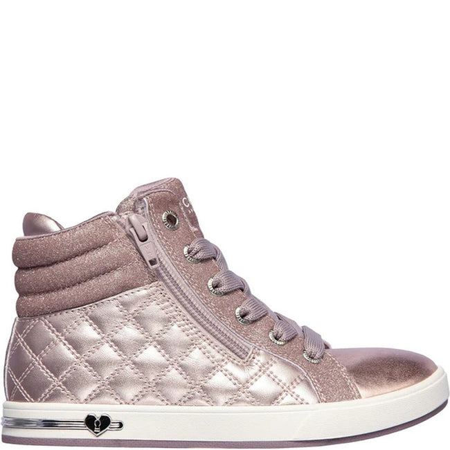 Lavender - Side - Skechers Girls Shoutouts Squad Quilted Trainers