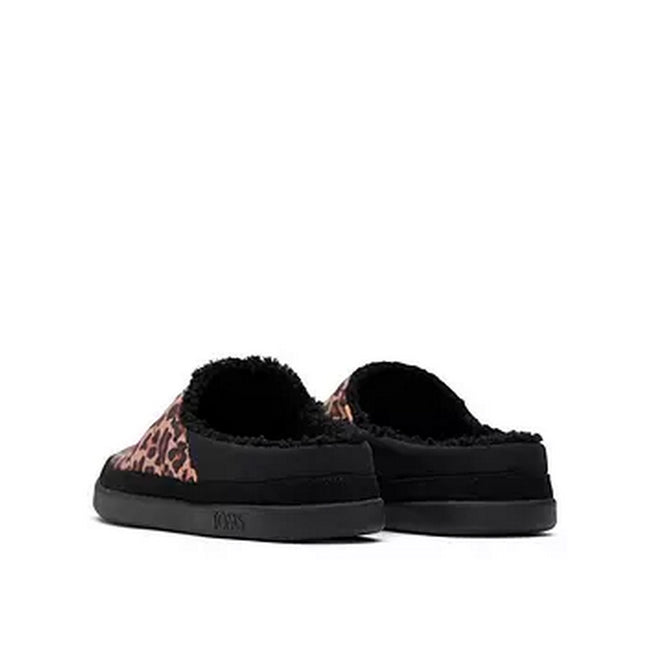 Tan - Back - Toms Womens-Ladies Classic Leopard Print Slippers