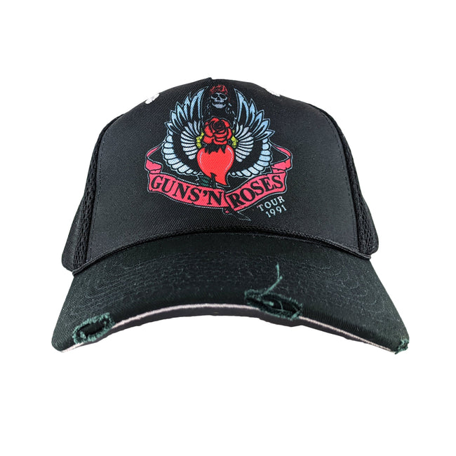 Black-Silver-Pink - Front - Amplified 91 Tour Guns N Roses Trucker Cap