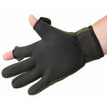Green - Side - Floso Mens Neoprene Fishing Gloves (Lightweight Waterproof)
