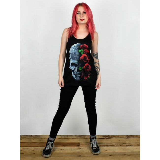 Black - Back - Requiem Collective Ladies-Womens Immortal Bloom Floaty Tank