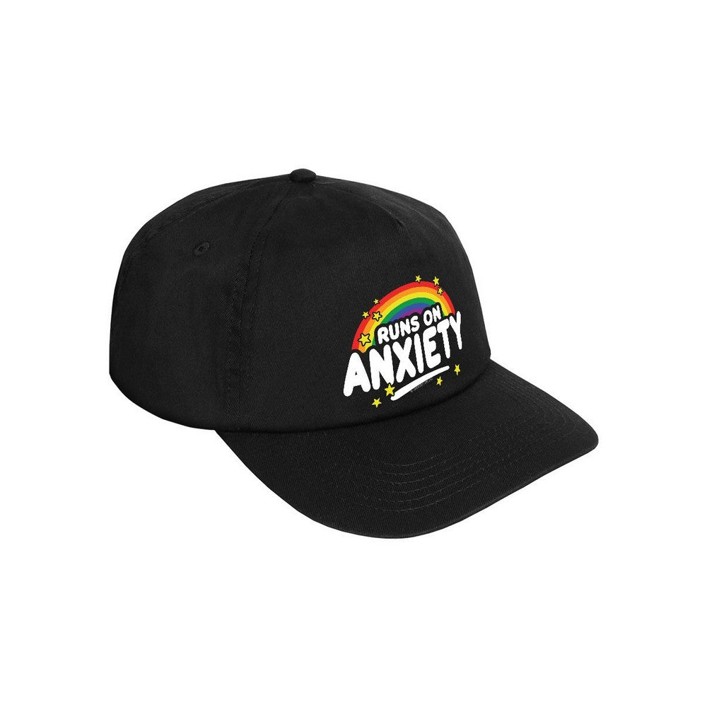 Black - Side - Grindstore Runs On Anxiety Baseball Cap