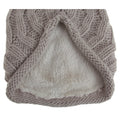 Grey - Back - Hawkins Collection Adults Unisex Hand Knitted Pom Pom Hat