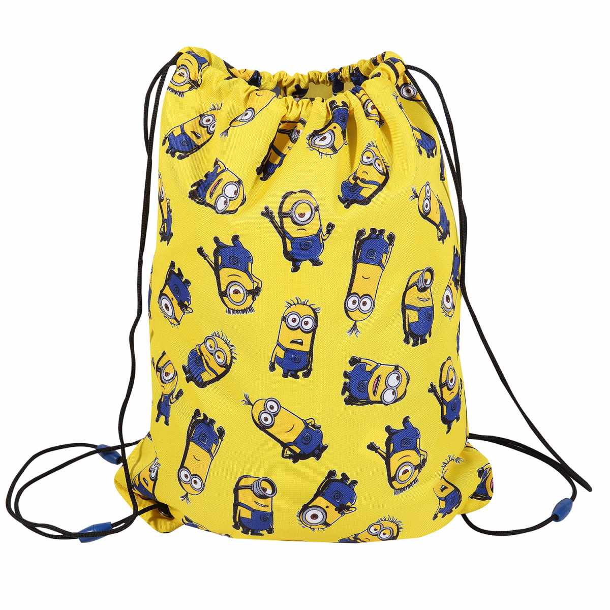 Yellow-Blue - Back - Minions Childrens-Kids Character Drawstring Bag