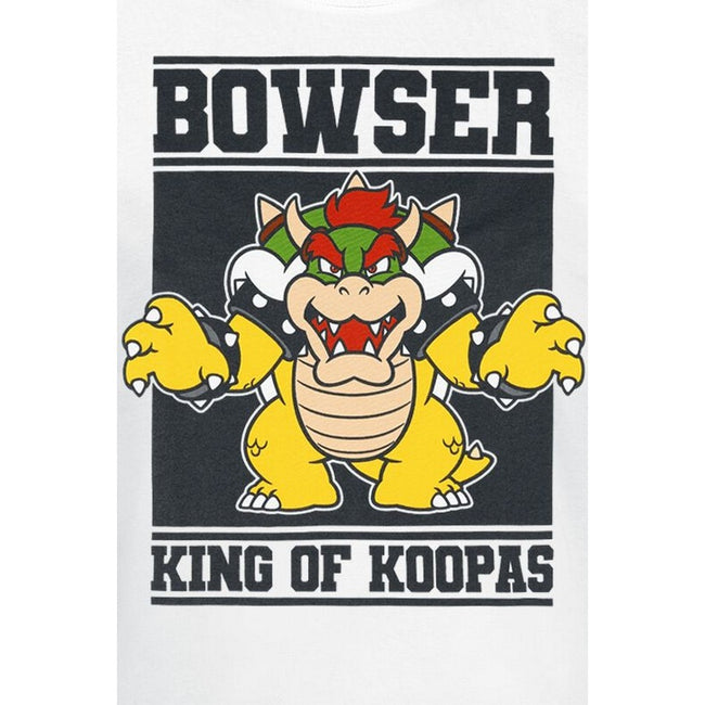 White - Pack Shot - Super Mario Unisex Adult King Of Koopas Bowser T-Shirt