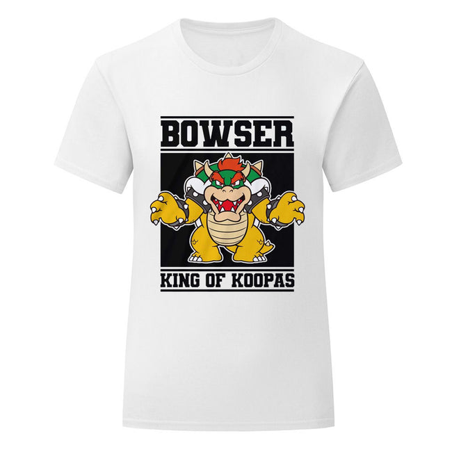 White - Front - Super Mario Unisex Adult King Of Koopas Bowser T-Shirt