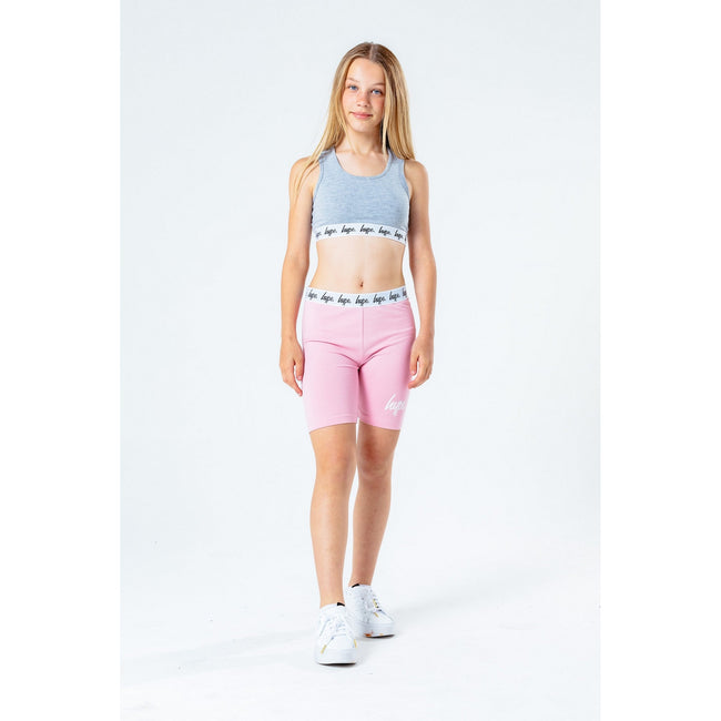Pink - Back - Hype Girls Script Cycling Shorts