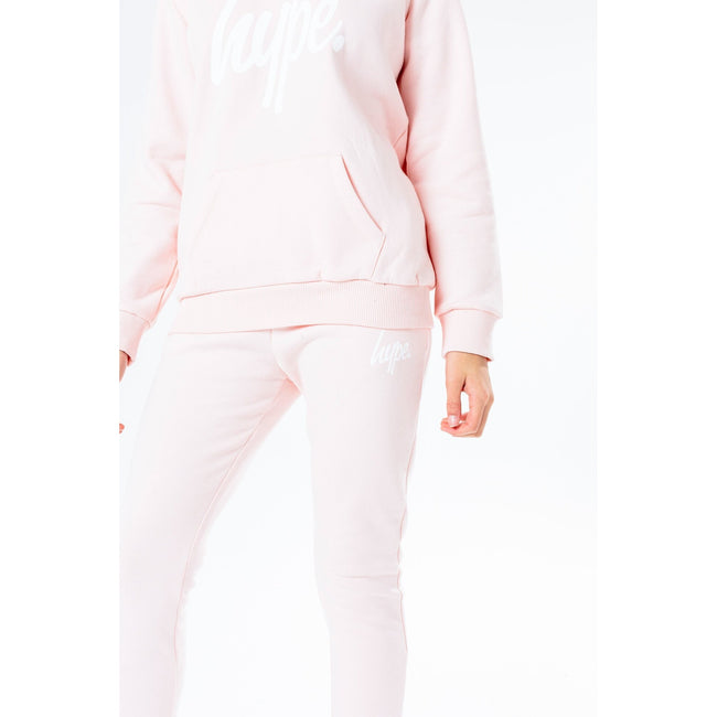 Light Pink-White Melange - Lifestyle - Hype Childrens-Kids Script Hoodie And Joggers Set
