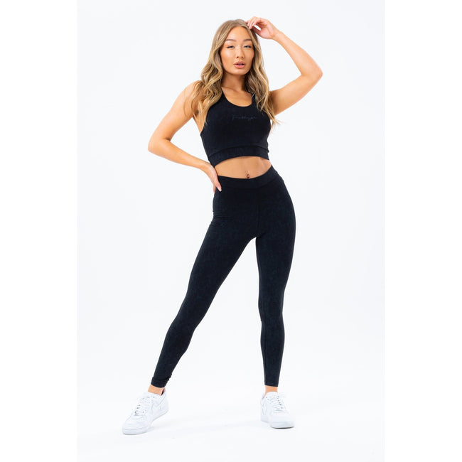 Black - Back - Hype Womens-Ladies Vintage Leggings
