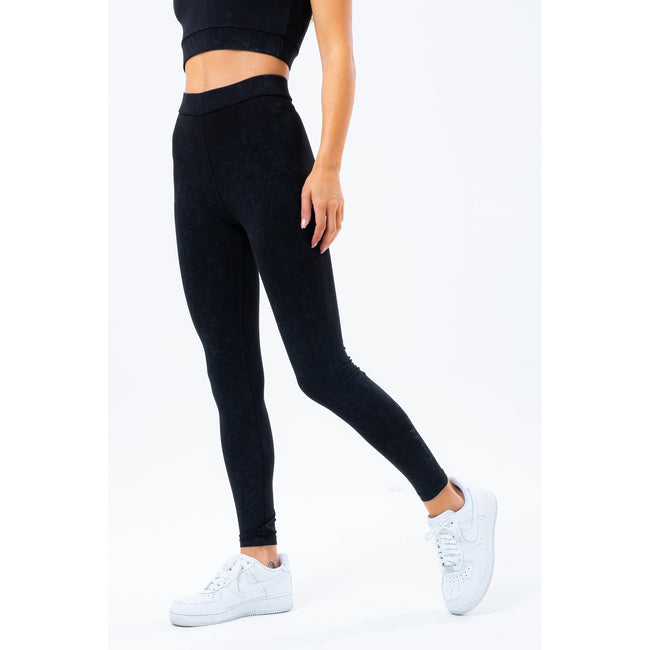 Black - Side - Hype Womens-Ladies Vintage Leggings