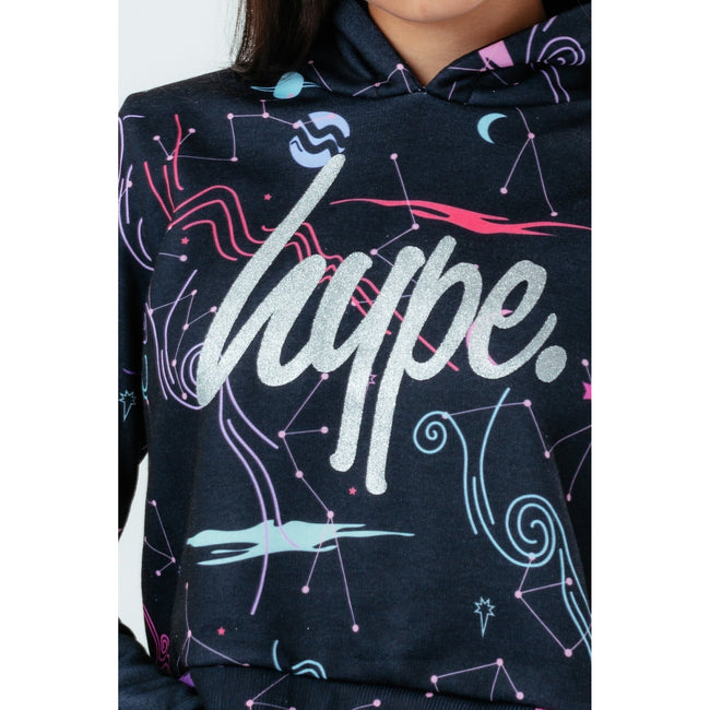 Navy - Lifestyle - Hype Girls Galaxy Crop Hoodie