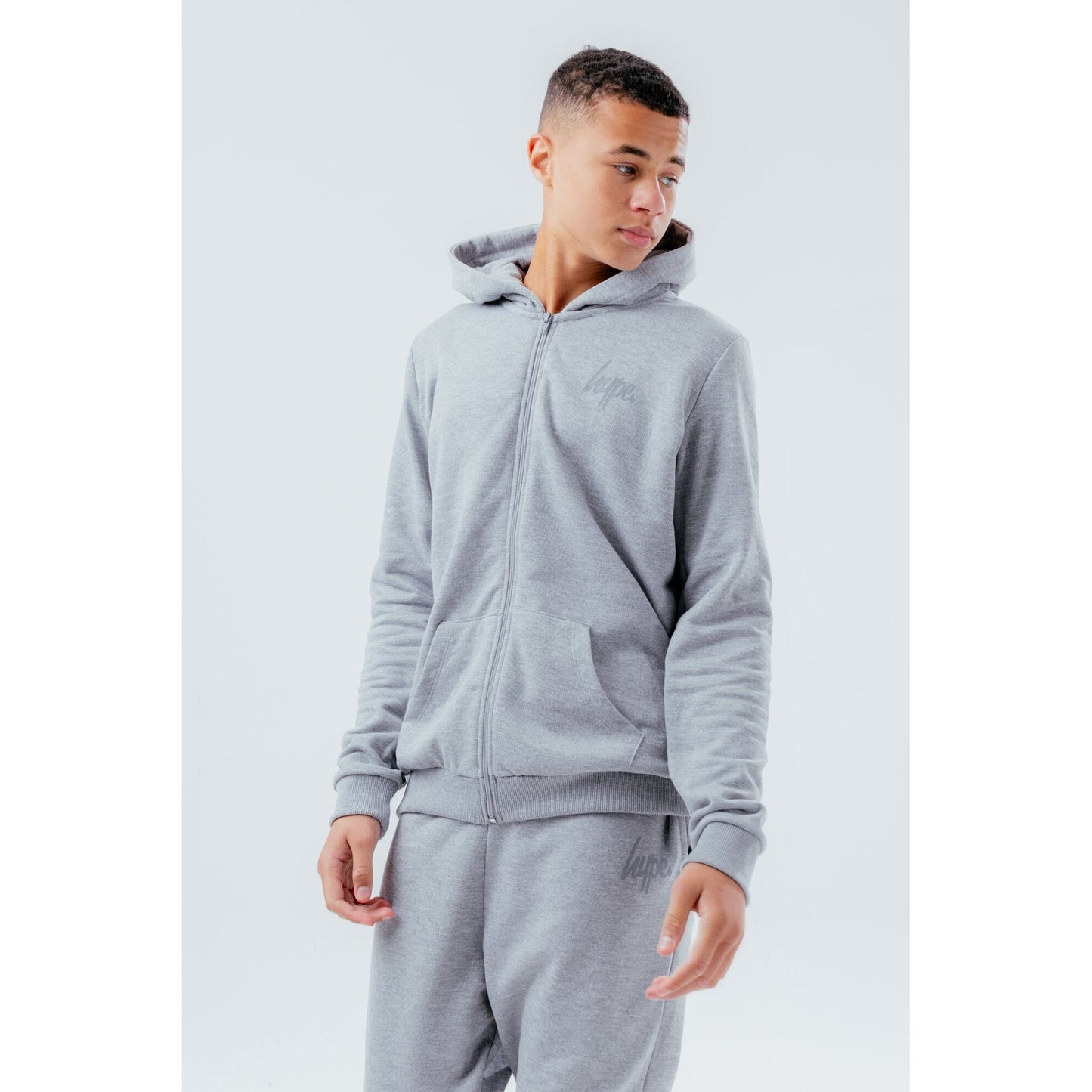 Grey Marl - Pack Shot - Hype Childrens-Kids Script Marl Tracksuit Set