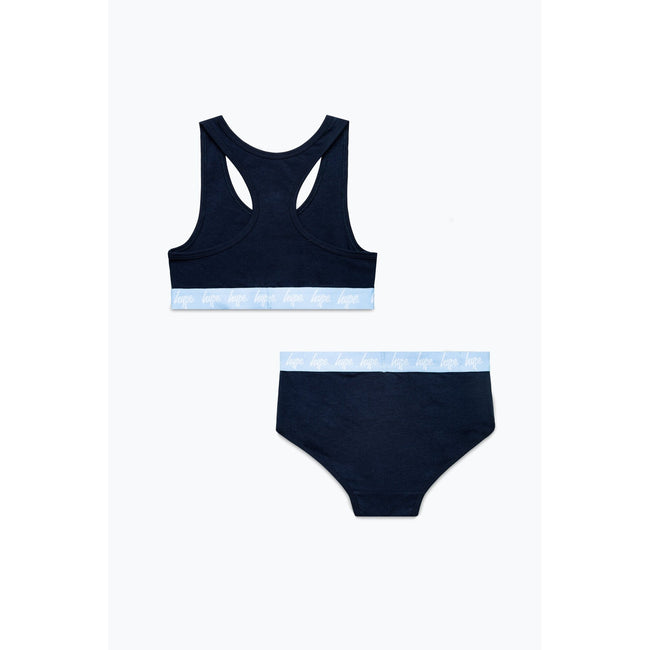 Black-Sky Blue - Back - Hype Girls Underwear Set