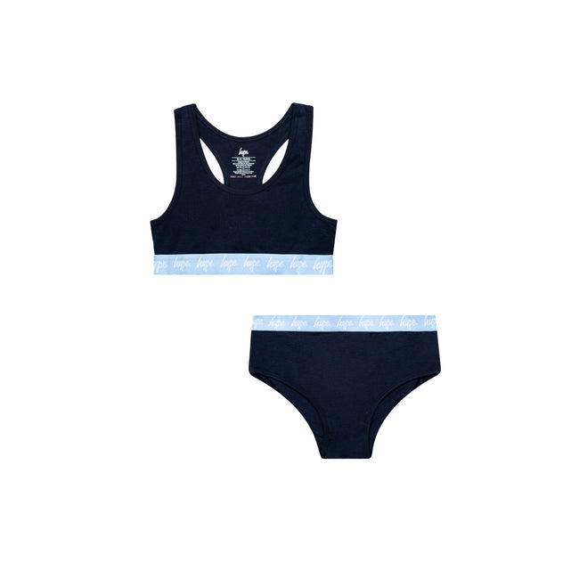Black-Sky Blue - Front - Hype Girls Underwear Set