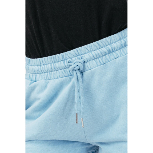 Blue - Side - Hype Womens-Ladies Baggy High Waist Jersey Shorts