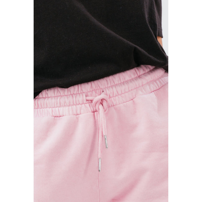 Pink - Side - Hype Womens-Ladies Baggy High Waist Jersey Shorts