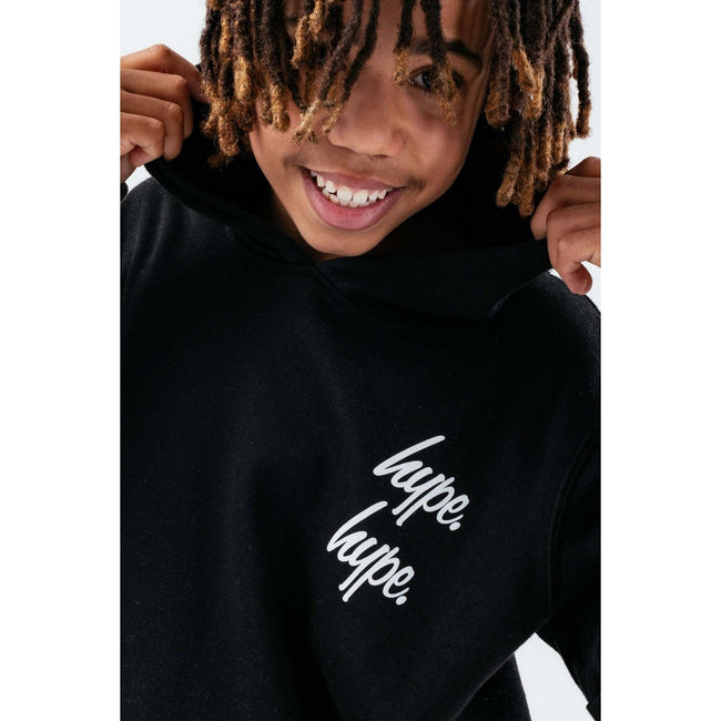 Black - Pack Shot - Hype Childrens-Kids Double Logo Tracksuit Set