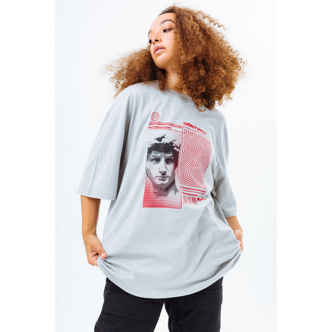 Grey - Back - Hype Unisex Adult Continu8 Oversized T-Shirt