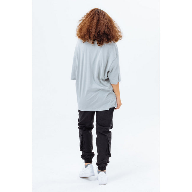 Grey - Close up - Hype Unisex Adult Continu8 Oversized T-Shirt