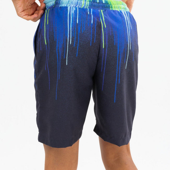Black-Pacific Blue - Side - Hype Boys Drips Swim Shorts