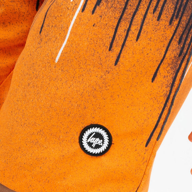 Orange-White - Pack Shot - Hype Boys Drips Swim Shorts
