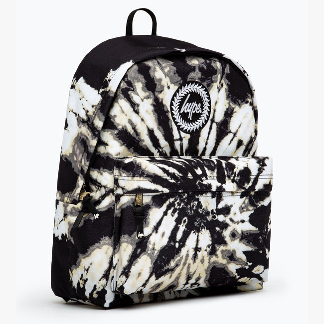 Black-White - Side - Hype Moth Tie Dye Backpack