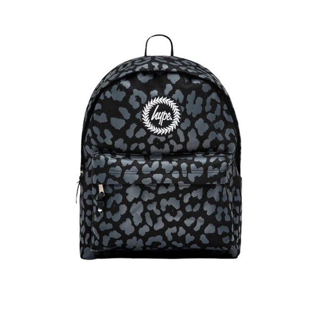 Black-Grey - Front - Hype Leopard Print Backpack
