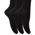 Black - Back - Floso Girls Long Cotton Socks (3 Pairs)