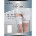 White - Front - Couture Womens-Ladies Bridal Soft & Sheer Lace Top Hold Ups (1 Pair)
