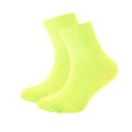 Yellow - Back - Silky Childrens Boys-Girls Dance Socks In Neon Colours (1 Pair)