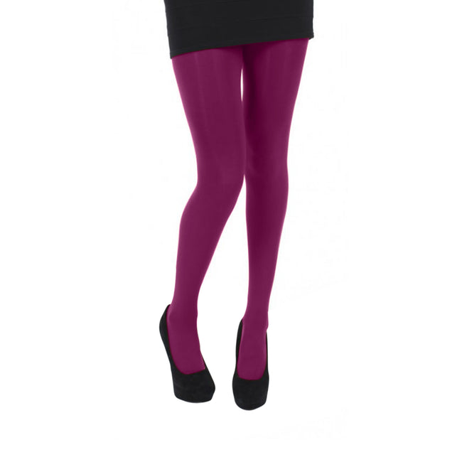 Plum - Front - Silky Womens-Ladies Opaque Luxury Soft 80 Denier Tights (1 Pair)