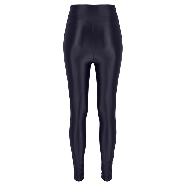 Black - Back - Silky Womens-Ladies Shimmer Look Fashion Leggings (1 Pair)