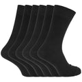 Black - Front - Mens Bamboo Super Soft Breathable Ribbed Socks (6 Pairs)
