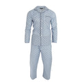 Blue - Front - Walter Grange Mens Traditional Paisley Patterned Long Sleeve Shirt And Bottoms Pyjama Set