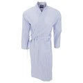 Light Blue Stripe - Front - Mens Lightweight Patterned Kimono Robe