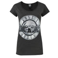 Charcoal - Front - Amplified Womens-Ladies Guns N Roses Foil Drum T-Shirt